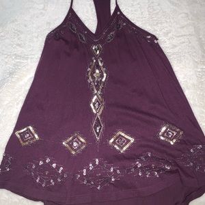 Sequin Express tank top XS BURGUNDY